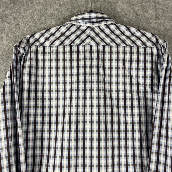 Billy Reid Shirt Mens Medium Plaid Button Up Cotton Italy Made Retro Hipster - Picture 11 of 14